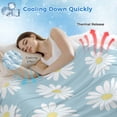 thumbnail image 3 of White Teal Daisy Cooling Blanket, Lightweight Breathable Summer Throw Blanket with Double Sided Cold Effect, Spring Summer Floral Farmhouse Picnic Beach Blankets Bed Sheet for Hot Sleepers 60"x80", 3 of 8