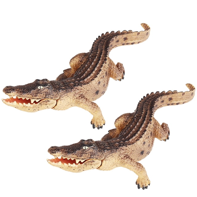 SHISUYAN 2 Pcs Modèle de Crocodile Réaliste Simulation Faux Modèle de Crocodile Modèle d'Animal Réaliste