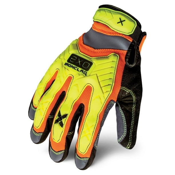 Guantes de trabajo Ironclad EXO Hi Viz Impact para hombre, talla M