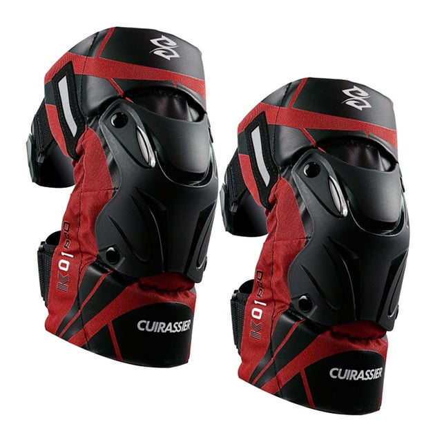 koolsoo 2x K01-3 Motorcycle Knee Pads, Shock Resistant Knee Brace for Motocross Racing Reflective Red
