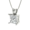thumbnail image 2 of Clara Pucci 14K White Solid Hypoallergenic Gold 2Ct Synthetic Sapphire Princess Cut Solitaire Designer Necklace Pendant For September, 2 of 6