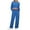 Blue, variant on Kaemgyyd Workout Tracksuits for Women Solid Color 2 Piece Outfits Long Sleeve Pullover Crop Top and Drawstring Long Sweatpants Set
