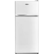 Moccha 3.4cu ft. Compact Refrigerator, Fridge Freezer w/Double Doors, 7 Levels Thermostat, Quiet Mini Fridge for Kitchen, Dorm, Apartment, Bar, Office (White)