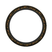 XMXY Car Steering Wheel Cover, Golden 3D Abstract Wave Non-Slip Jeep Truck Universal Elastic Steering Wheel Protector 15 inch