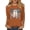 94-Brown-B, variant on Women's 3/4 Sleeve Fall Halloween Shirt Pumpkin Witch Ghost Thankful Turkey Skeleton Graphic Tee Autumn Thanksgiving Tops Small