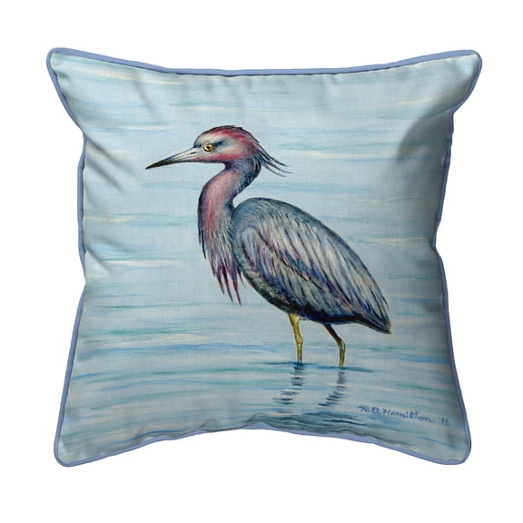 Betsy Drake Dick's Little Blue Heron Extra Large Zippered Pillow 22x22