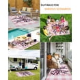 thumbnail image 5 of Outdoor Rug 5x8 ft Farmhouse Waterproof Outdoor Patio Rug Mat Non Slip Outside Area Rugs Carpet for RV,Camping,Porch,Deck,Pool,Balconybackyard,Pink Checkered Leopard Print Bow Pink Black, 5 of 9