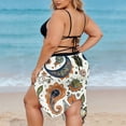 thumbnail image 4 of Idoravan Beach Cover Ups for Women Dress Women's Beach Floral Print Cover-Up Sarong with Waist and Sheer Draped, 4 of 9