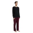 thumbnail image 2 of Amaxer Mens Cotton 2-Piece Flannel Pajama Sets - Crew Neck Knit Top Flannel Plaid Pants | Soft, Breathable Sleepwear for Men, 2 of 5