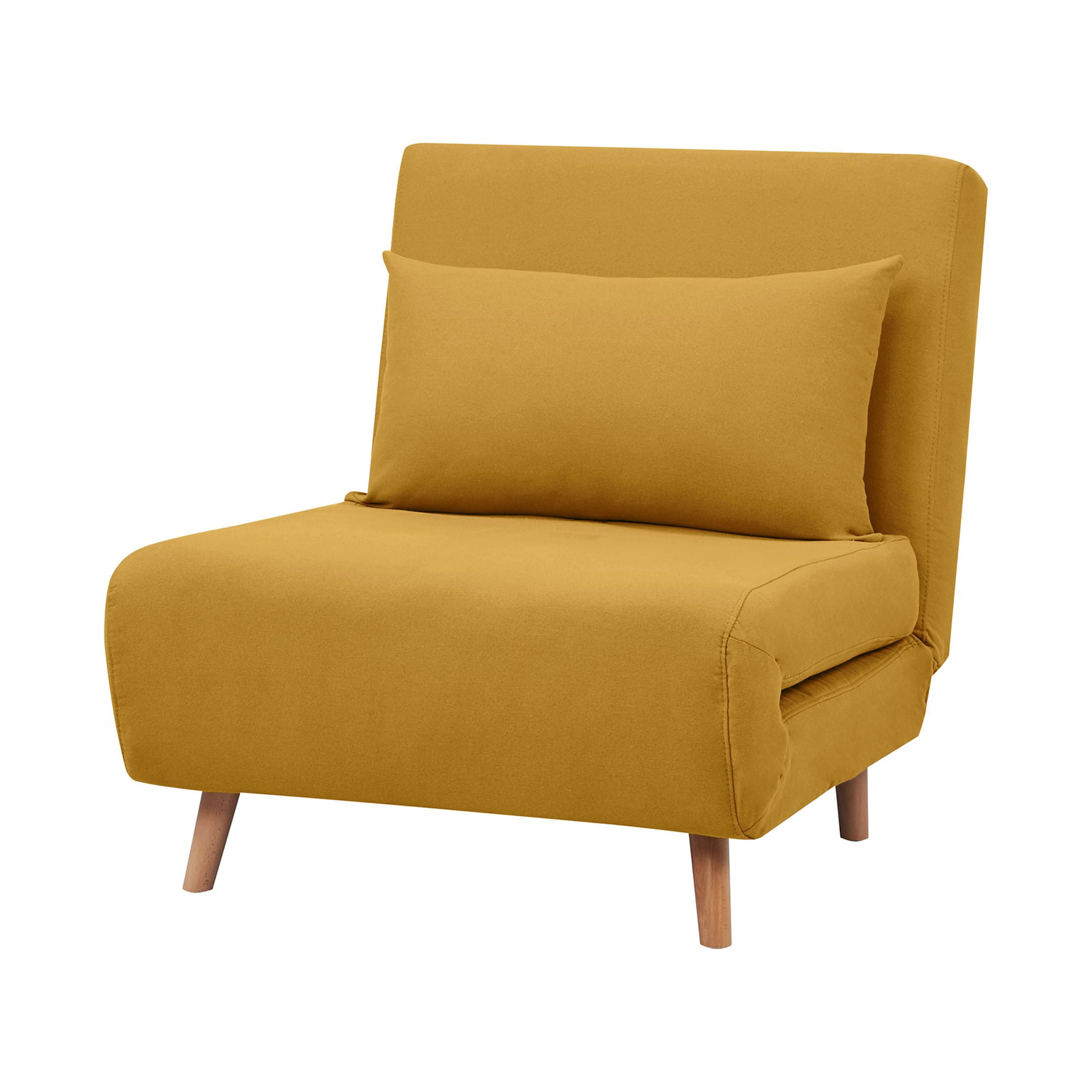 A&D Home Tustin Polyester Convertible Futon Chair, Yellow