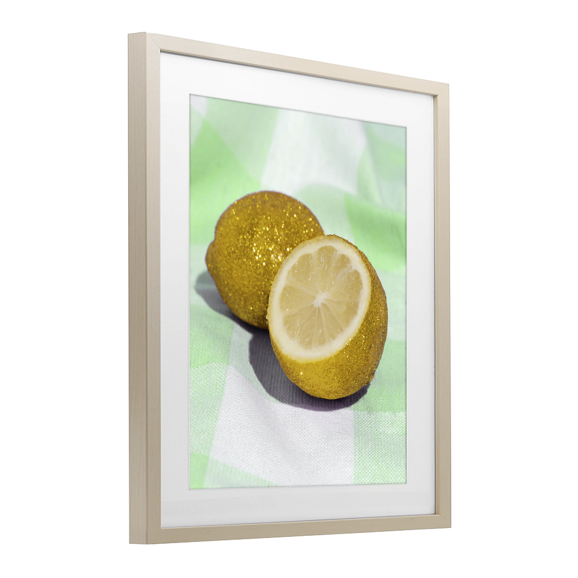 Stupell Industries Glimmer Lemon on Green Birch Framed Print Under Glass, design by LISH Creative