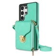thumbnail image 6 of Feishell Crossbody Wallet Case for Samsung Galaxy S25 Ultra,with Detachable Shoulder Strap,Premium PU Leather Metal Snap Zipper Pocket Credit Card Holder Kickstand Phone Case for Women Men,Mint, 6 of 11