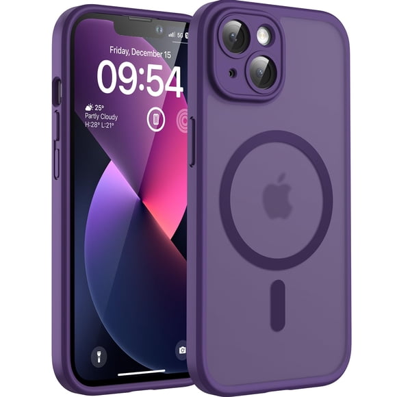 Funda magnética TOCOL para iPhone 13 de 6.1 pulgadas, color morado medianoche