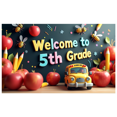 thumbnail image 1 of Cute Cartoon Style Welcome to 5 Grade Banner with Bees Apples and School Bus Background Party Decorations Backdrop for Classroom Entrance First Day of School Photo Booth Props School Events, 1 of 4