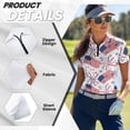 thumbnail image 5 of Garronmavis July of 4 Matching Couple Golf Shirts Golf Tennis Shirts for Women Quarter Zip Athletic Short Sleeve Shirts for Yoga or Daily Wear Machine Washable Breathable Fabric, 5 of 7
