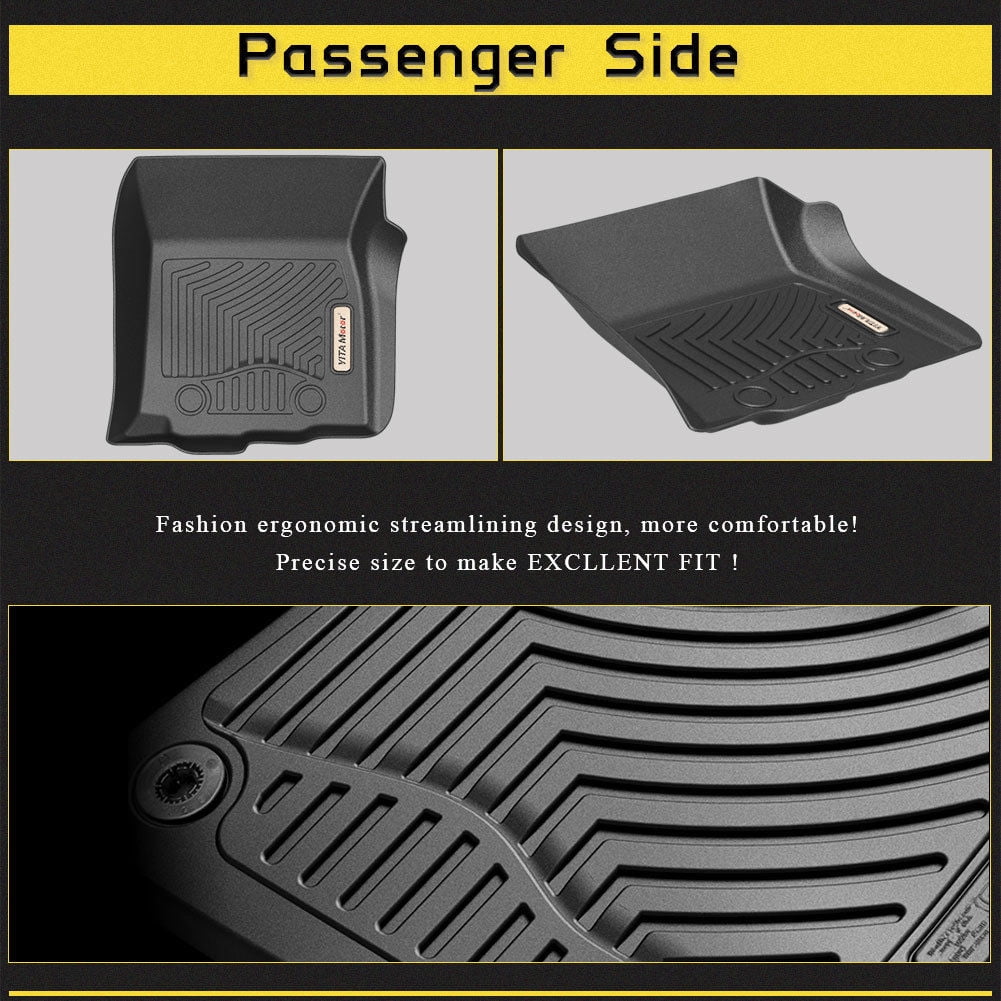 Floor Mats for 2016-2017 Toyota Tacoma Double Cab with Automatic Transmission, 1st & 2nd Row Toyota Floor Liners (NO Manual Transmission, No Access Cab) ...