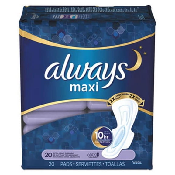 Tide 17902PK Heavy Overnight Maxi Pads, 20 per Pack