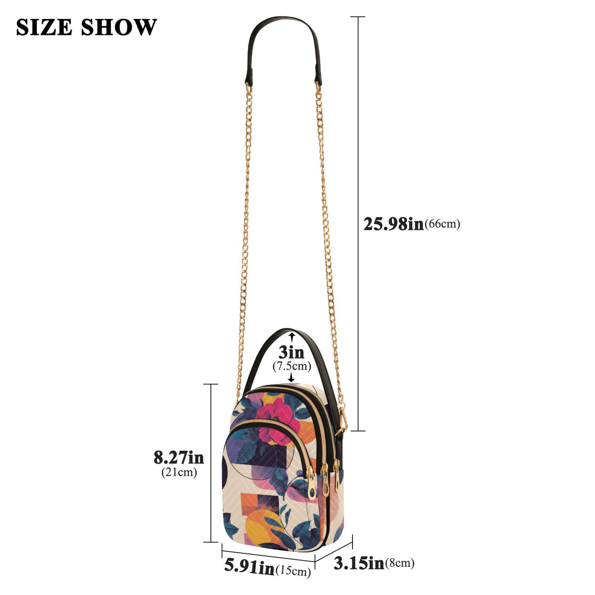 FORMRS Crossbody Bag for Women Quilted Travel Shoulder Cell Phone Purse with Chain Strap Handbag, Flowers Pattern Style