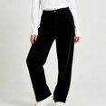 thumbnail image 4 of Diufon Corduroy Pants Women Elastic High Waist Straight Leg Pant Baggy Fall Winter Warm Trousers with Pockets, 4 of 7