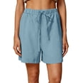 thumbnail image 6 of Bermuda Shorts for Women High Waisted Cotton Linen Shorts Casual Loose Drawstring Elastic Summer 2026 Beach Clothes, 2XL, 6 of 8