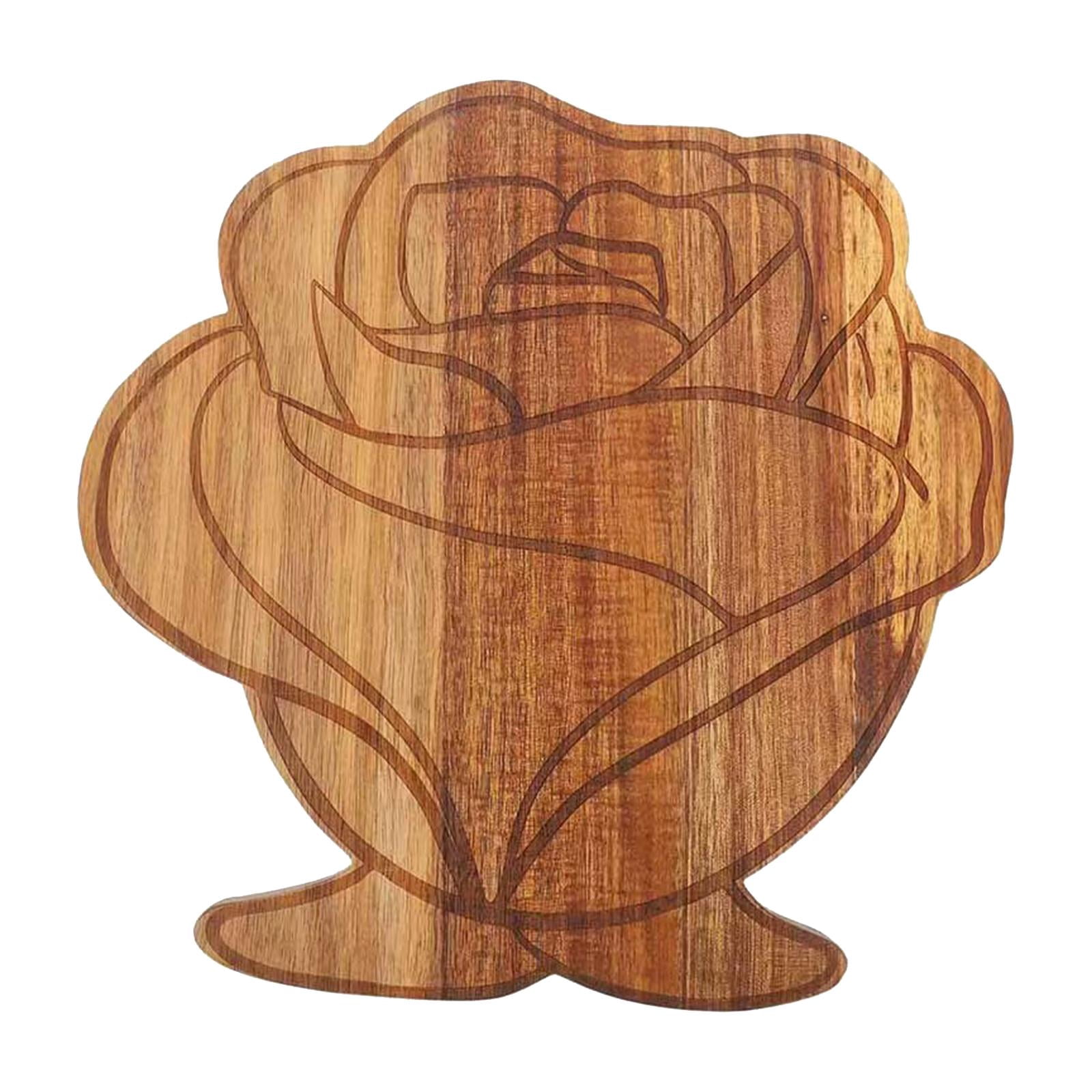 Fiocias Flower Shaped Cutting Board Wood Bread Board Portable Chopping Board for Cutting