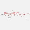 thumbnail image 2 of Women Square Reading Glasses 1.00 Anti-blue Light Transparent Pink Stylish Readers +1.00, 2 of 5