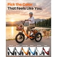 thumbnail image 3 of Qlife Electric Tricycle for Adults, 18" Folding Electric Trike, 350W Motor Peak 1200W 48V 10.4AH Step-Thru Etrike, 18MPH Up to 50 Miles 3-Wheel Electric Bike (Orange) with Mirror & Phone Bag, 3 of 9