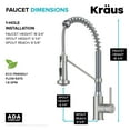 thumbnail image 6 of KRAUS Bolden Commercial Style 2-Function Single Handle Pull Down Kitchen Faucet in Stainless Steel / Chrome, 6 of 8