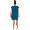 thumbnail image 3 of Terra & Sky Women's Plus Size Button-Front Knit Romper, 5" Inseam, 3 of 5