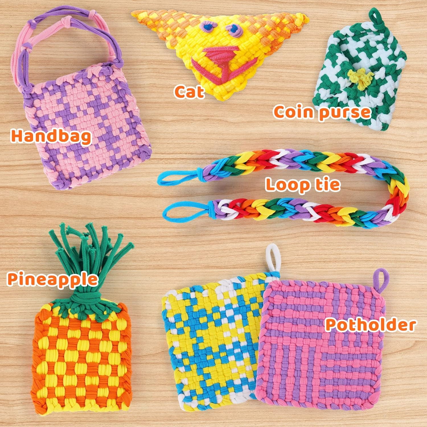 Weaving Loom Kit Toys, DIY Arts and Crafts for Kids and Adults, Ideal Gifts for Girls Ages 5 6 7 8-12 13, Easy Potholder Loom Knitting Activity for Beginners, 96 Loops