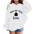 thumbnail image 4 of Zylarhe Halloween Sweatshirts for Kids Girls Hoodies Sweatshirts Stylish Print Pullover Halloween Long Sleeve Hooded Pocket White 6-7 Years, 4 of 4