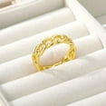 thumbnail image 4 of Cuban Chain Ring Plating Real Gold Trend Men's Ring, 4 of 6