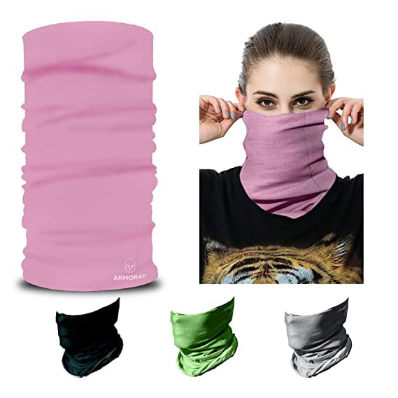 Multifunction head wrap neck tube scarf mask hat Green Floral cycling hiking hai 