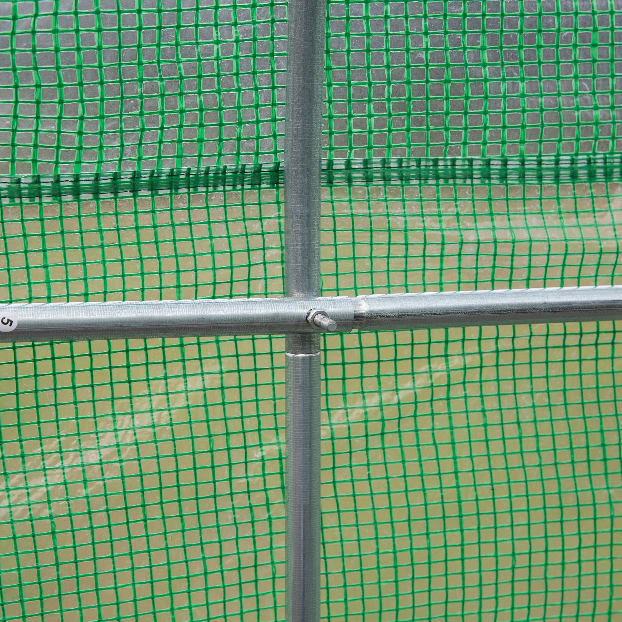 Outdoor Walk-in Greenhouse, Tunnel Green House with Roll-up Windows, Zippered Door, PE Cover, Heavy Duty Steel Frame
