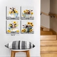 thumbnail image 5 of HFDF Highland Cow Wall Art Wall Decor Rustic Style Funny Cow Bathtub Sunflower Pictures Farmhouse Humor Animal Toilet Cattle Painting Artwork for Living Room Kitchen Decoration 4Pcs 10x8inch Framed, 5 of 6