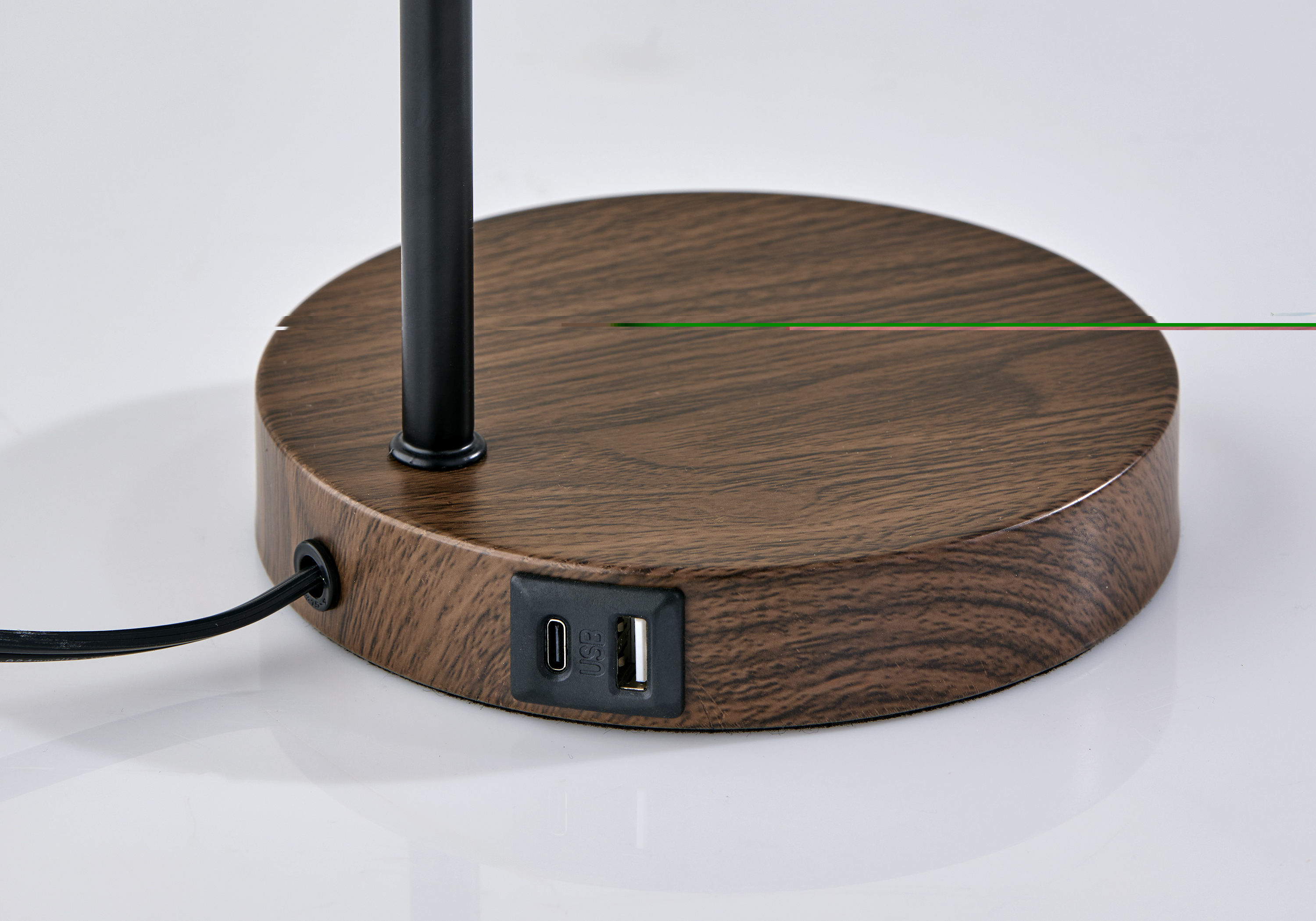 Better Homes & Gardens 18' Modern Black Finish Metal Desk Lamp with USB and USB-C Ports