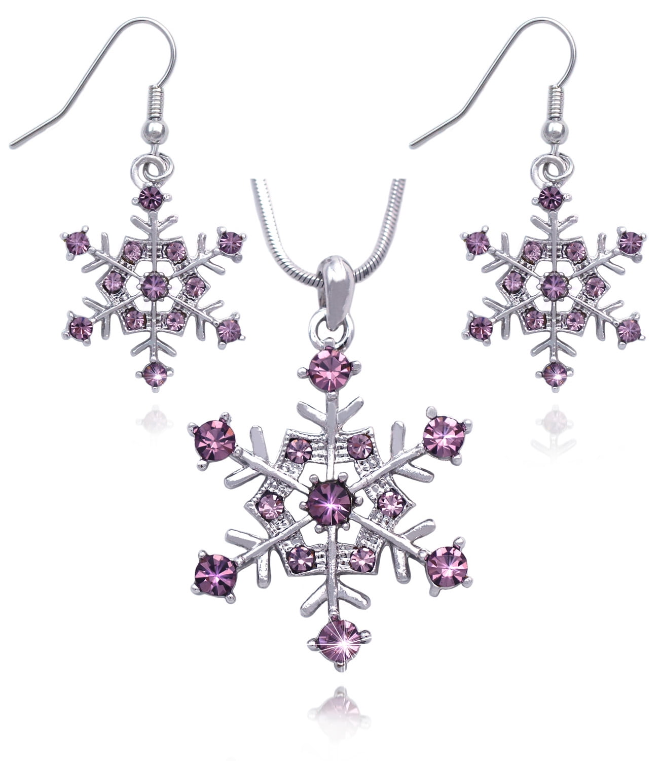 Frozen Purple Gem Snowflake Necklace Brand new 
