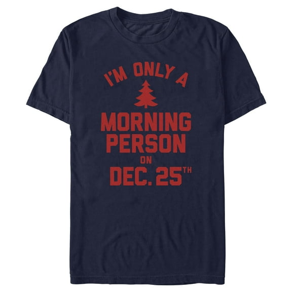 Men's Lost Gods Only Morning Person on Xmas Graphic Tee Navy Blue Large