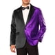 thumbnail image 1 of CHAQUETAS DE TUXEDO CON PICO DE LENTEJUELAS INSPIRADORAS CHIC PARA HOMBRE EN BLOQUE DE COLOR, TRAJE BRILLANTE PARA BODA, TALLA XL, NEGRO Y PURPURA, 1 of 5