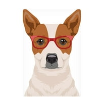 Furbaby Affiliates 'Australian Cattle Dog Wearing Hipster Glasses' Canvas Art