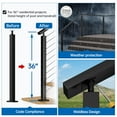 thumbnail image 3 of Muzata 2Pack Cable Railing Post Un-drilled Post 36"x2"x2" Stainless Steel Black Finishing Top Mount for Wood Concrete Level Angle Deck Stair PS01 BN4S, 3 of 5