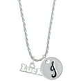 thumbnail image 1 of Delight Jewelry White ''Luck'' with Heart Silvertone Script Initial Disc - J - Charm Necklace, 20"+3", 1 of 4