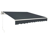 MCombo 12' x 10' Gray Manually Retractable Patio Awning