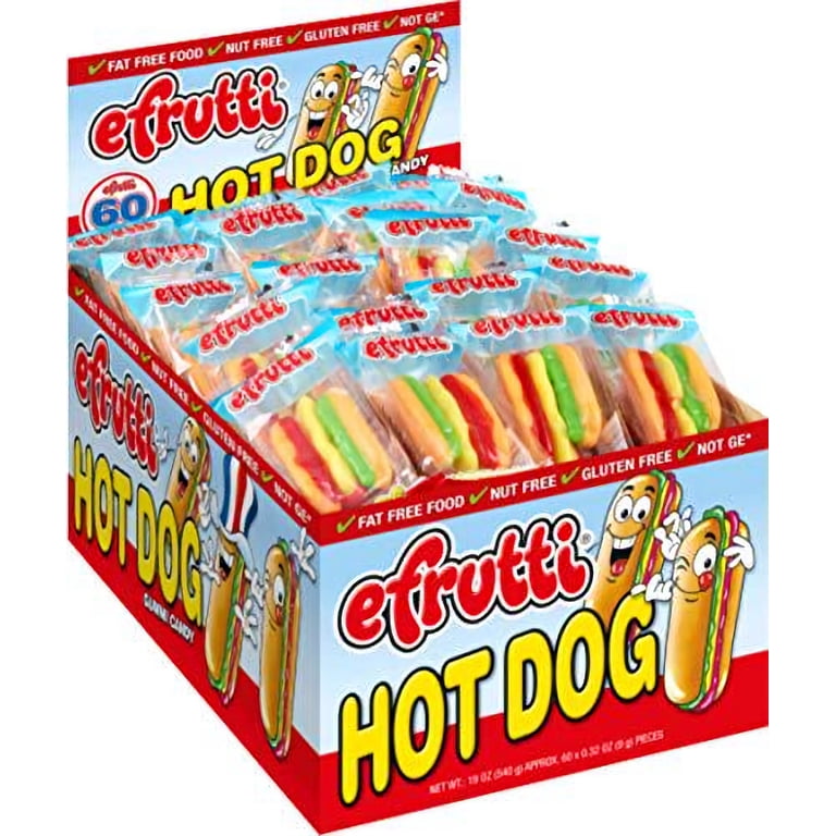 E Frutti Gummy Mini Burger and Hot Dog Candy Variety Pack of 120