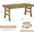 thumbnail image 2 of Tribesigns 63" Dining Table for 4-6 People, Farmhouse Kitchen Table for Dining Room, Light Brown, 2 of 7
