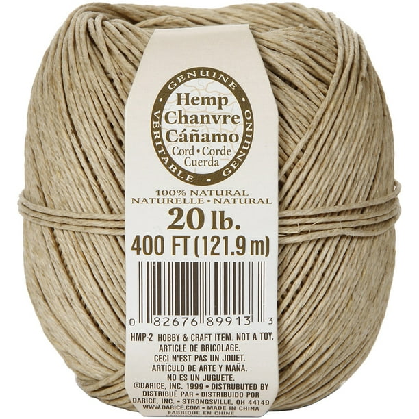 Darice Natural Hemp Cord, 20, 400’ Roll