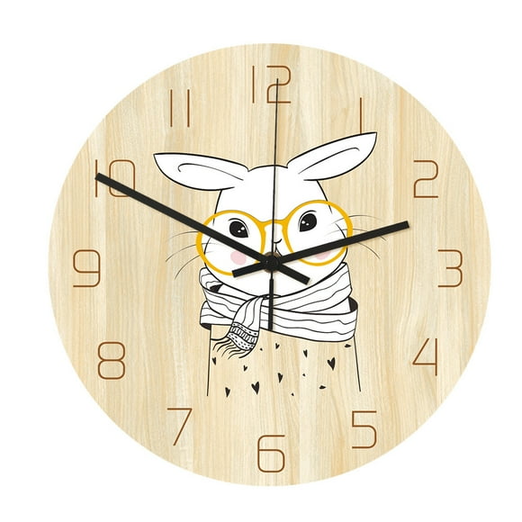 fheaev Animals Indian Cute Pet Acrylic Mute Living Room Decoration Clock