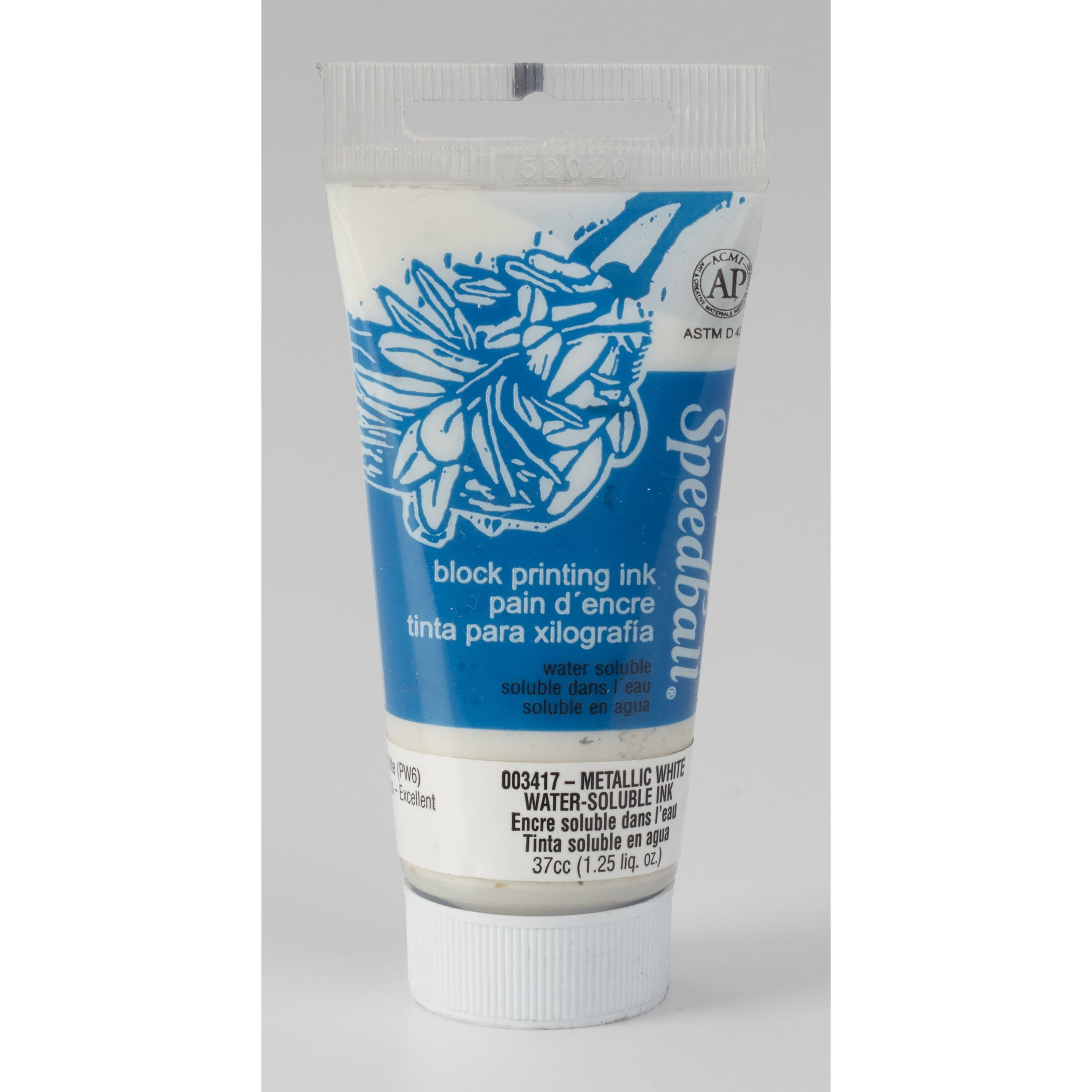 Speedball Block Printing Ink, WaterBased, 1.25 oz., Platinum White