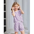 thumbnail image 5 of Arshiner Girls Summer Outfits 2 Piece Clothes Color Block Drop Shoulder Sleeve Top and Casual Short Sets Activewear, 5 of 6