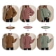 thumbnail image 4 of Mujeres Casual Camisa de manga larga O-cuello Batwing Waffle Knit Tops Sólido Suéter suelto de otoño Abanopi Rosa oscuro/Extragrande, 4 of 7